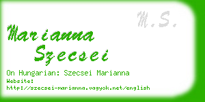 marianna szecsei business card